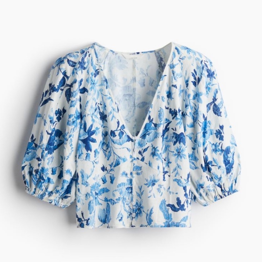 NWOT Linen Blend Blouse